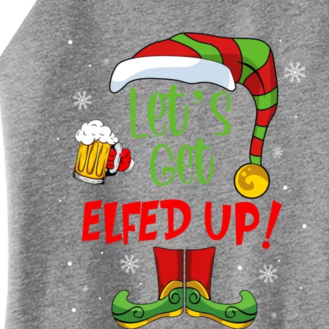 Let's Get Elfed Up Funny Elf Ing Christmas Xmas Holiday Cool Gift Women’s Perfect Tri Rocker Tank