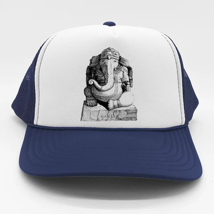 Lord Ganesha Elephant Head Vintage Gift Hindu Hinduism Yoga Gift Trucker Hat