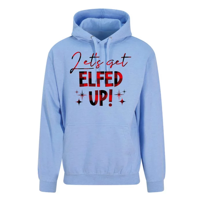 Lets Get Elfed Up Funny Christmas Holiday Unisex Surf Hoodie