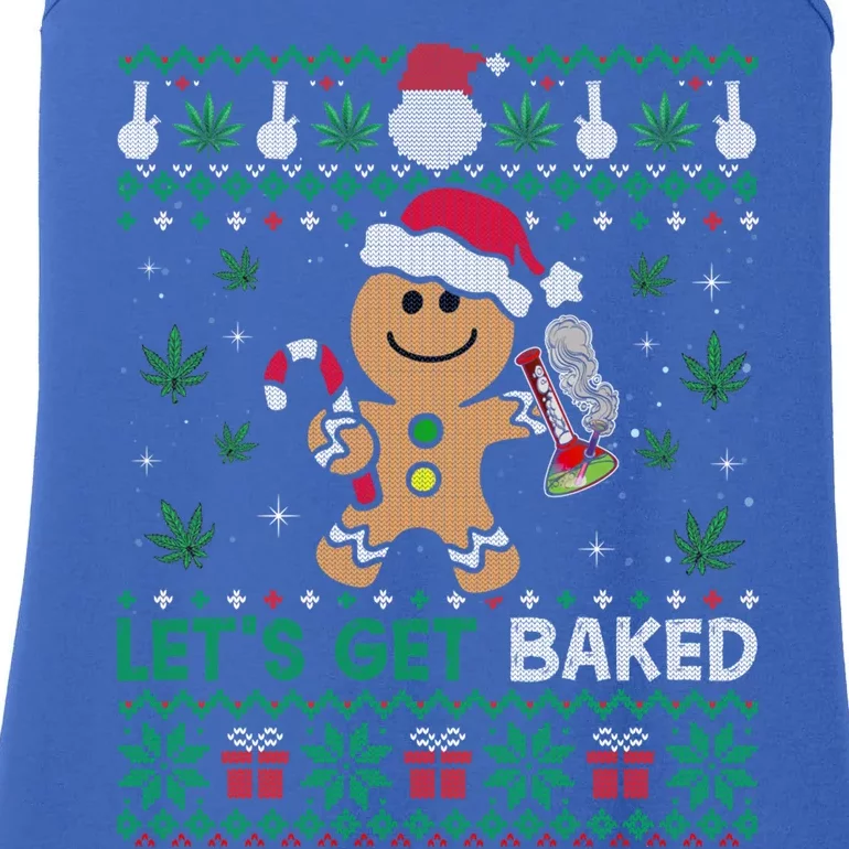 Lets Get Funny Baked Cookie Weed Ugly Xmas Sweater Gift Ladies Essential Tank