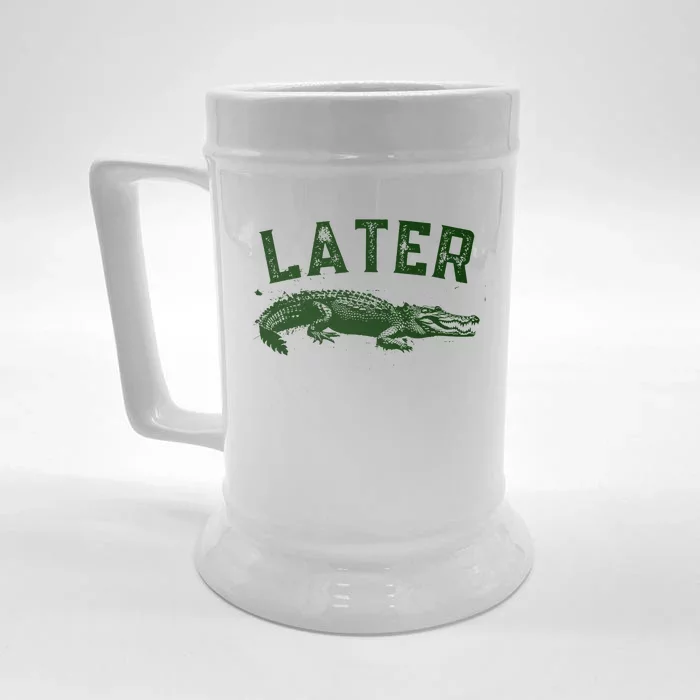 Later Gator Funny Alligator Front & Back Beer Stein