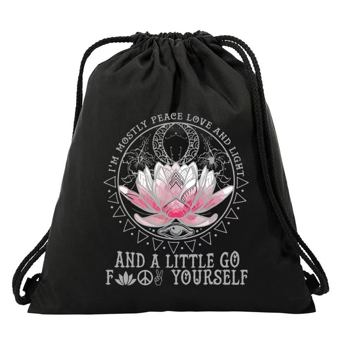 Little Go F Yourself Lotus Drawstring Bag