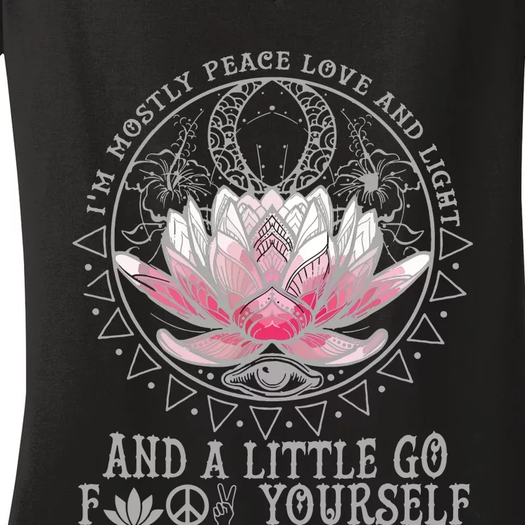 Little Go F Yourself Lotus Women's V-Neck T-Shirt