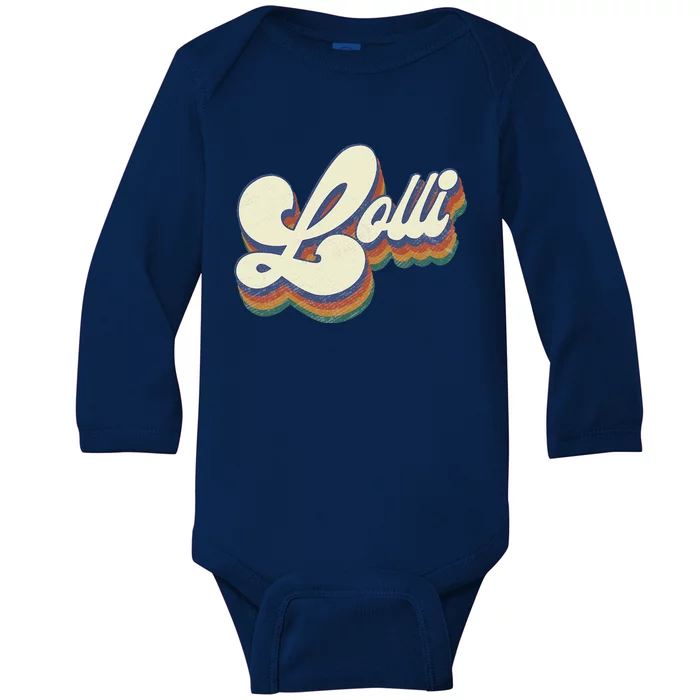 Lolli Gifts For Grandma Retro Vintage Mother's Day Lolli Baby Long Sleeve Bodysuit