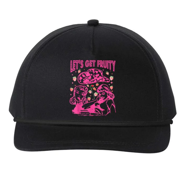 Lets Get Fruity Funny Cute Lesbian LGBTQ Pride Month Snapback Five-Panel Rope Hat