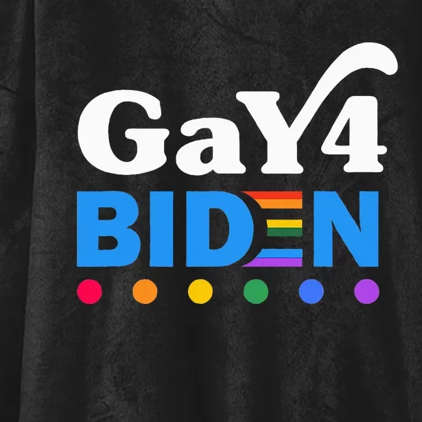 Lgbtq Gay For Biden Lgbt Biden Gay Supporter Hooded Wearable Blanket