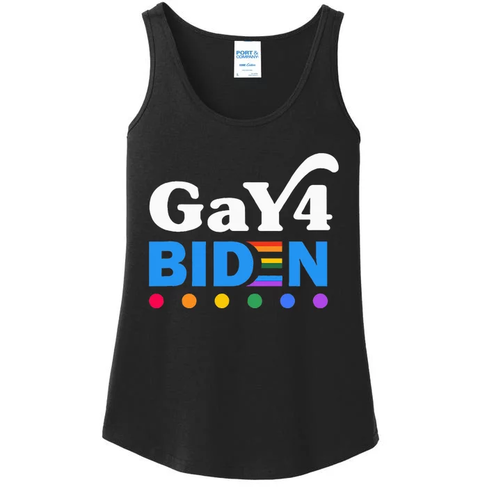 Lgbtq Gay For Biden Lgbt Biden Gay Supporter Ladies Essential Tank