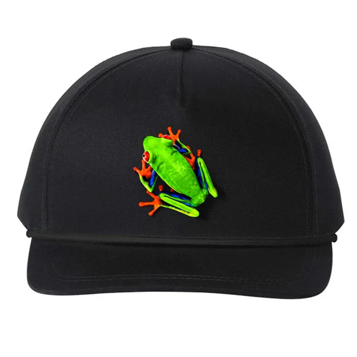 Little Green Frog Snapback Five-Panel Rope Hat