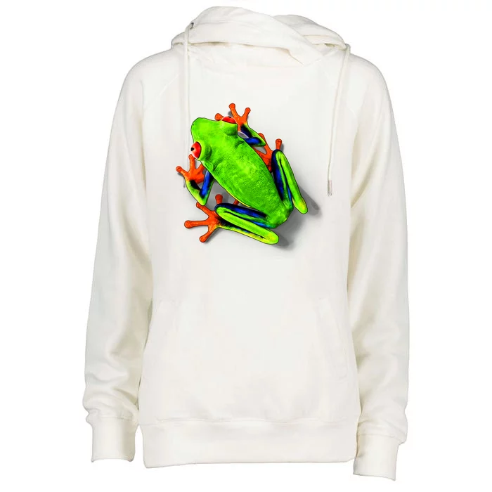 Little Green Frog Womens Funnel Neck Pullover Hood