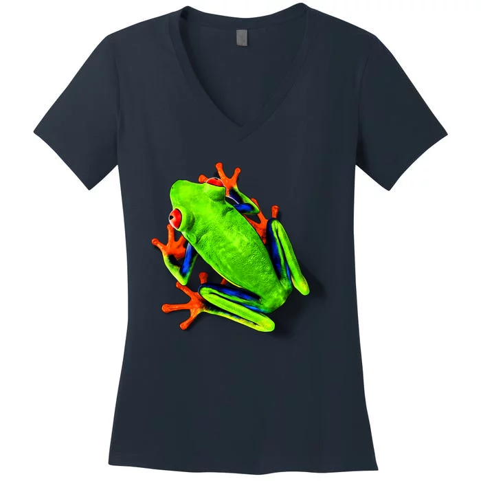 Little Green Frog Women's V-Neck T-Shirt