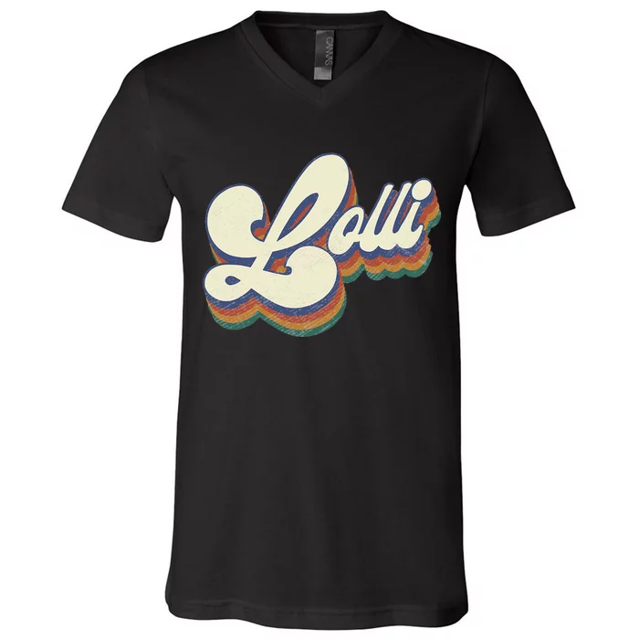 Lolli Gifts For Grandma Retro Vintage Mother's Day Lolli V-Neck T-Shirt