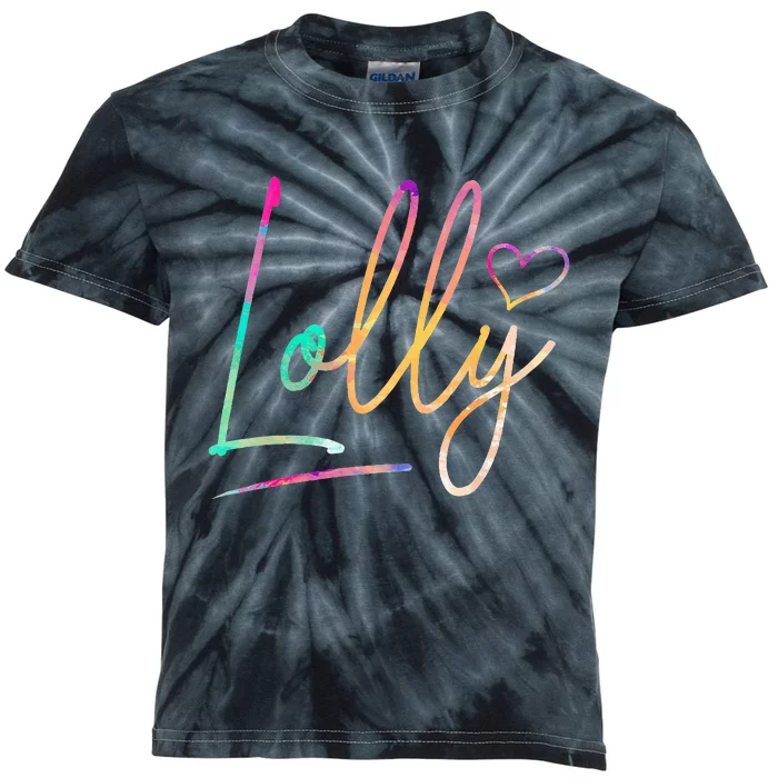 Lolly Grandma Funny Mothers Day Kids Tie-Dye T-Shirt