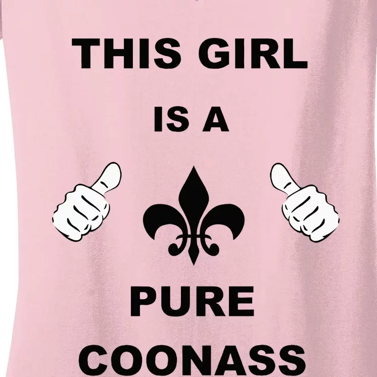 Louisiana Girl Funny Coonass Cajun Pride Women's V-Neck T-Shirt