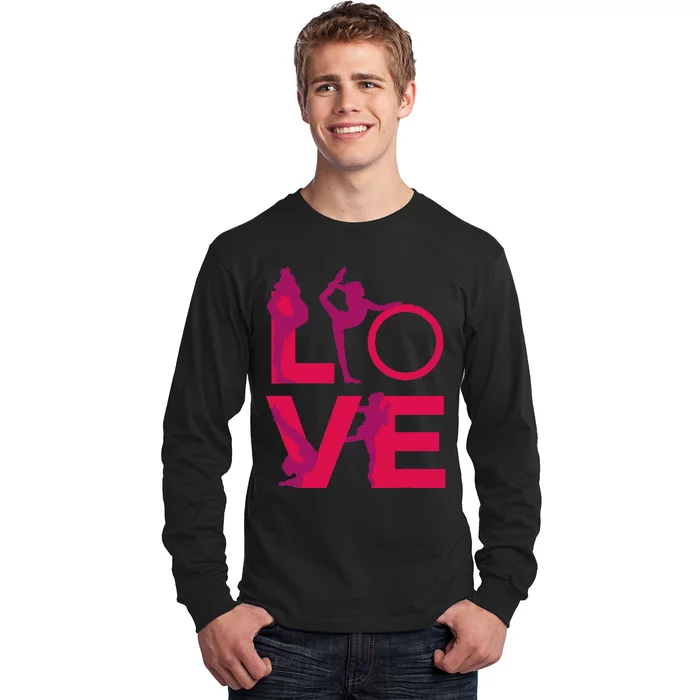 Love Gymnastics Funny Gymnast Turns Flips Girl Gift Long Sleeve Shirt