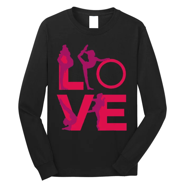 Love Gymnastics Funny Gymnast Turns Flips Girl Gift Long Sleeve Shirt