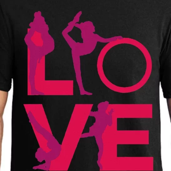 Love Gymnastics Funny Gymnast Turns Flips Girl Gift Pajama Set