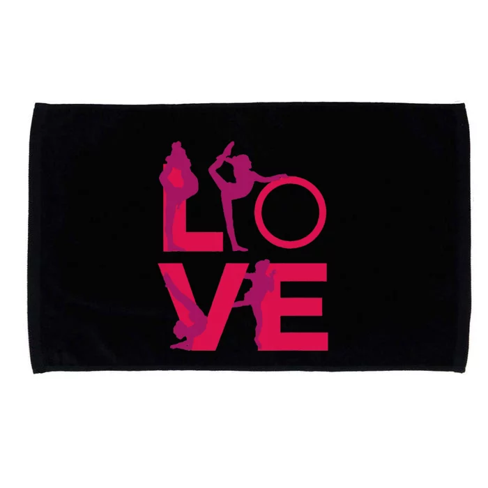 Love Gymnastics Funny Gymnast Turns Flips Girl Gift Microfiber Hand Towel