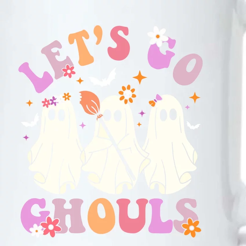 Lets Go Ghouls Halloween Ghost Outfit Costume Retro Groovy Black Color Changing Mug