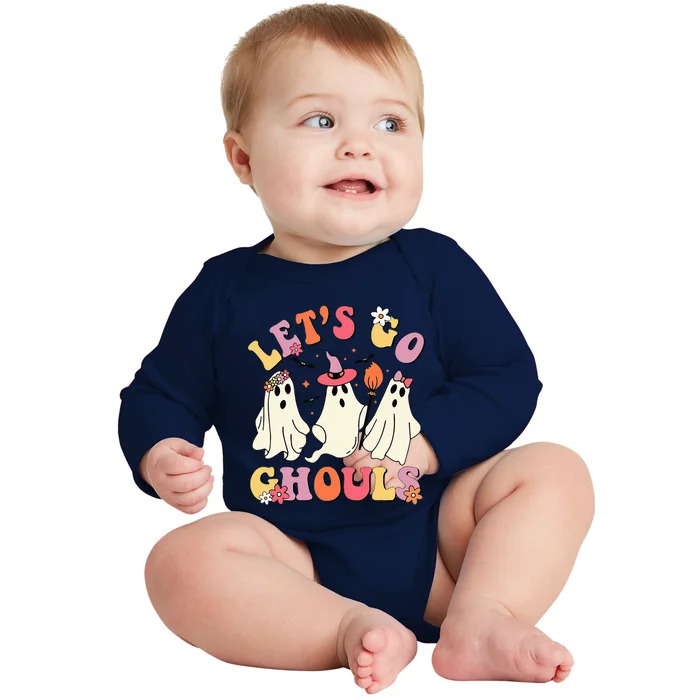 Lets Go Ghouls Funny Ghost Halloween Costume Baby Long Sleeve Bodysuit