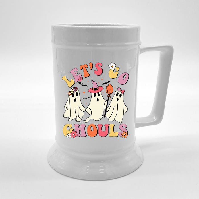 Lets Go Ghouls Funny Ghost Halloween Costume Front & Back Beer Stein