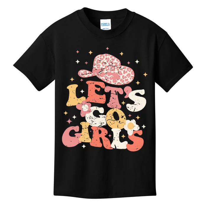 Lets Go Girls Western Cowgirl Hat Bachelorette Bridal Party Kids T-Shirt