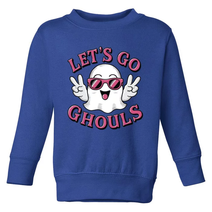 LetS Go Ghouls For Halloween Pocket Ghost Graphic Cool Gift Toddler Sweatshirt