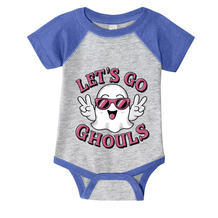 LetS Go Ghouls For Halloween Pocket Ghost Graphic Cool Gift Infant Baby Jersey Bodysuit