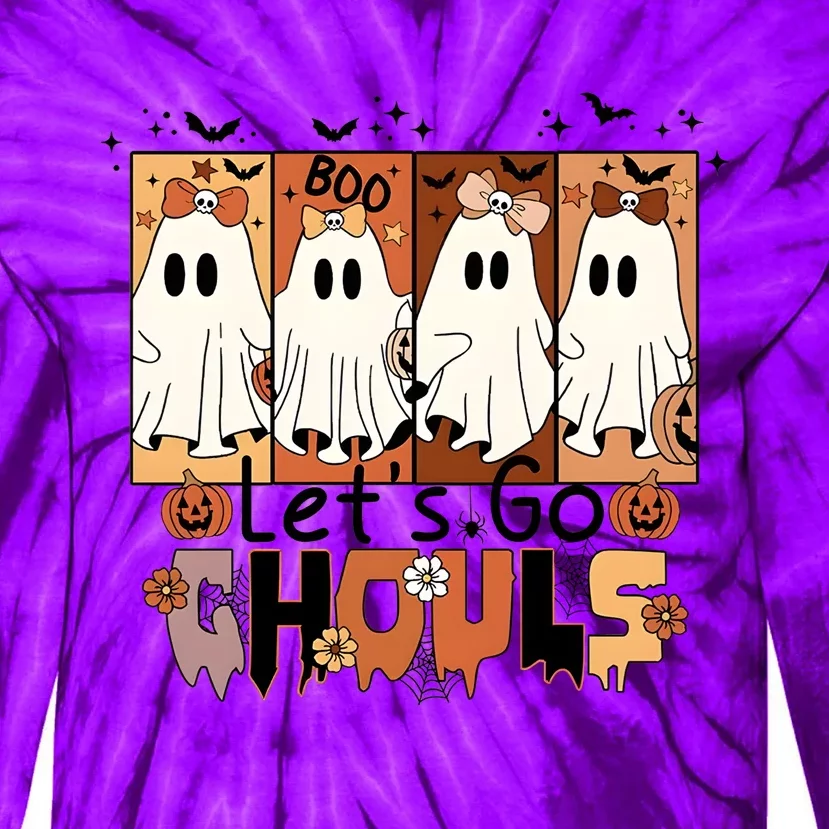 Lets Go Ghouls Spooky Season Halloween Tie-Dye Long Sleeve Shirt