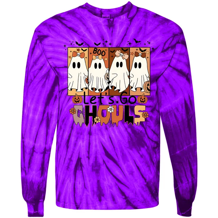 Lets Go Ghouls Spooky Season Halloween Tie-Dye Long Sleeve Shirt