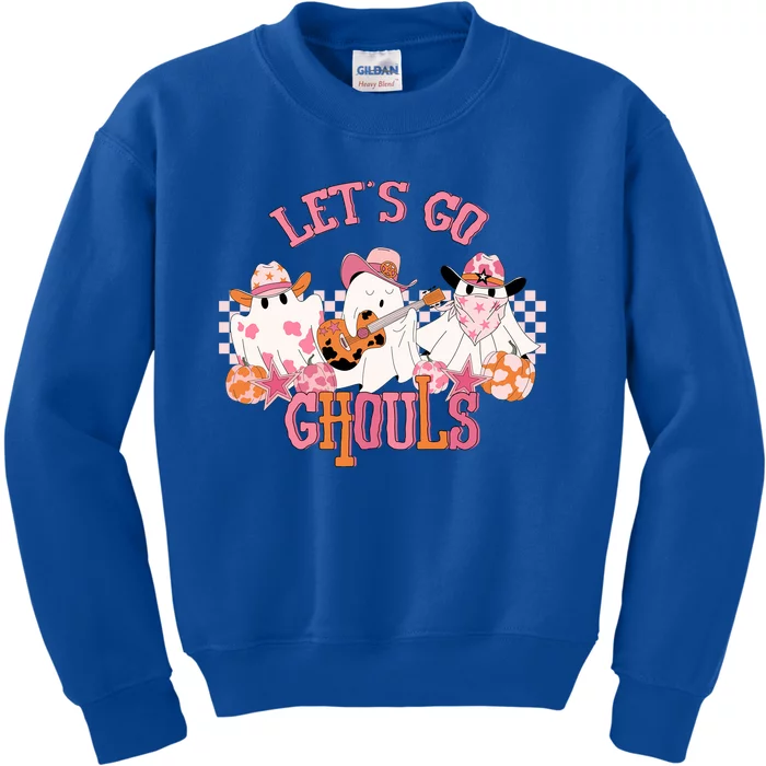 Lets Go Ghouls Western Halloween Design Gift Kids Sweatshirt