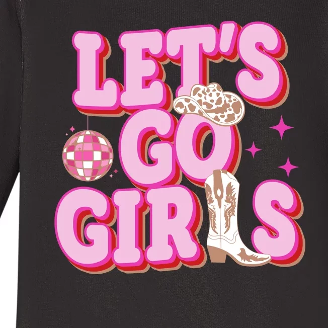 Lets Go Girl Cowgirl Howdy Baby Long Sleeve Bodysuit