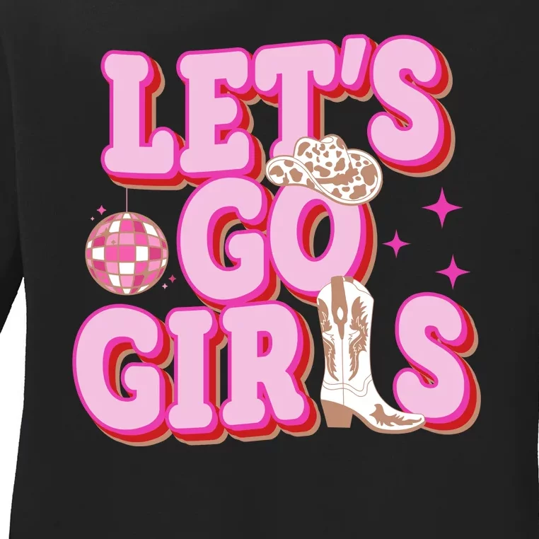 Lets Go Girl Cowgirl Howdy Ladies Long Sleeve Shirt