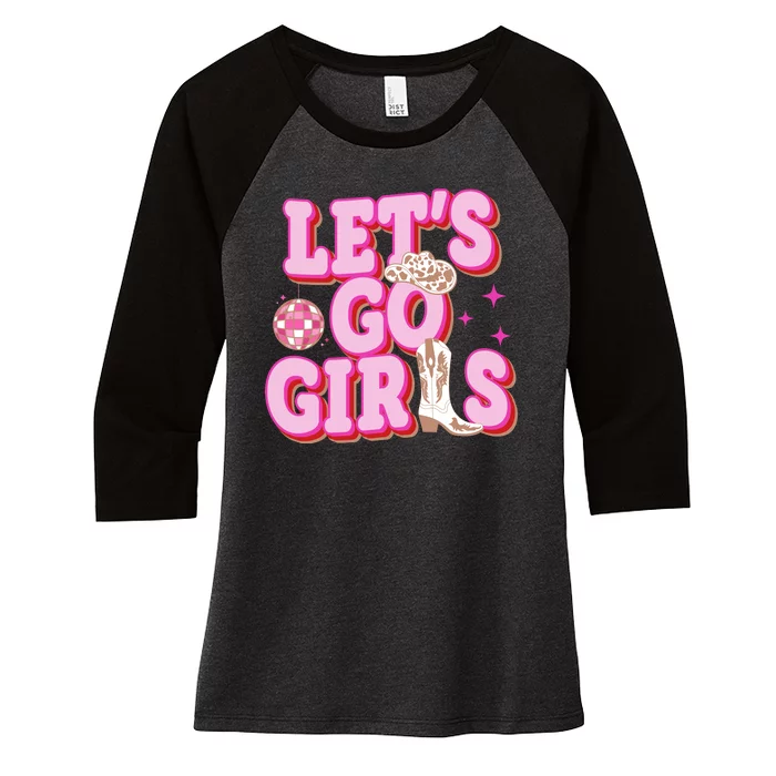 Lets Go Girl Cowgirl Howdy Women's Tri-Blend 3/4-Sleeve Raglan Shirt