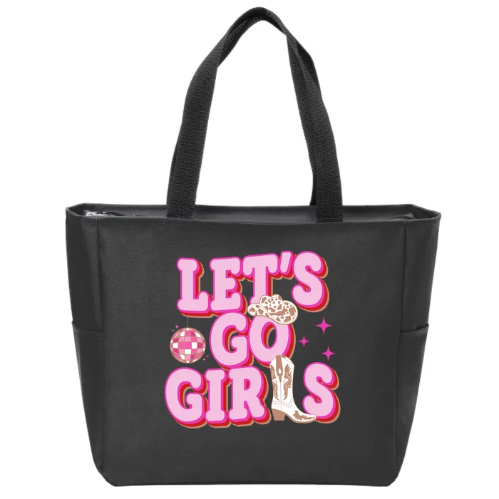 Lets Go Girl Cowgirl Howdy Zip Tote Bag