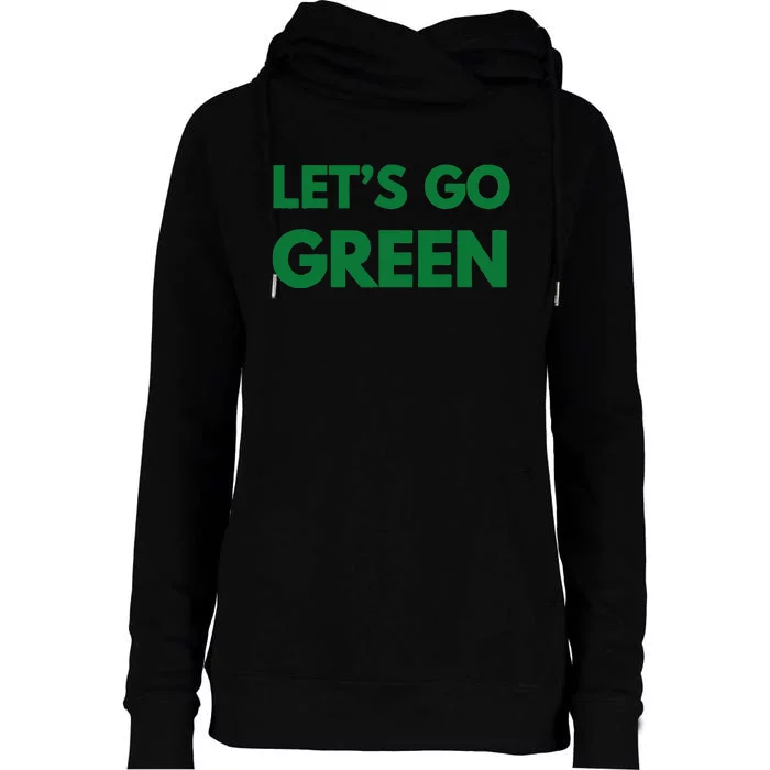 LetS Go Green Sport Wear Womens Funnel Neck Pullover Hood