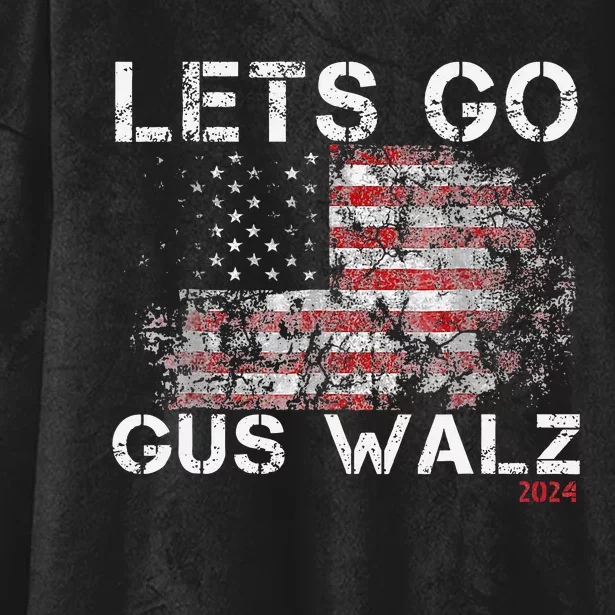 LetS Go Gus Harris Walz 2024 For President Hooded Wearable Blanket