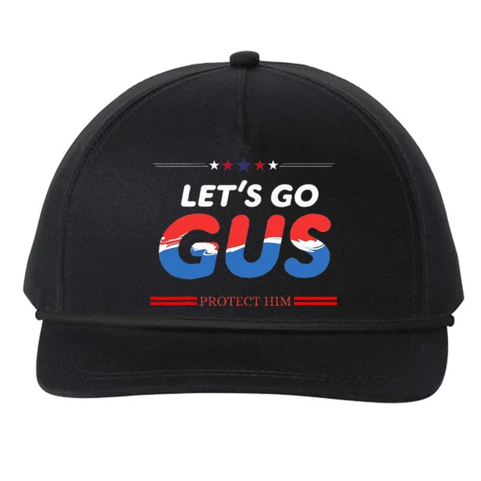 LetS Go Gus Protect Him Harris Walz 2024 For President Snapback Five-Panel Rope Hat