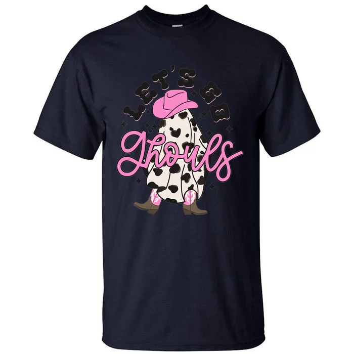 Let’s Go Ghouls Halloween Spooky Western Cowgirl Retro Tall T-Shirt