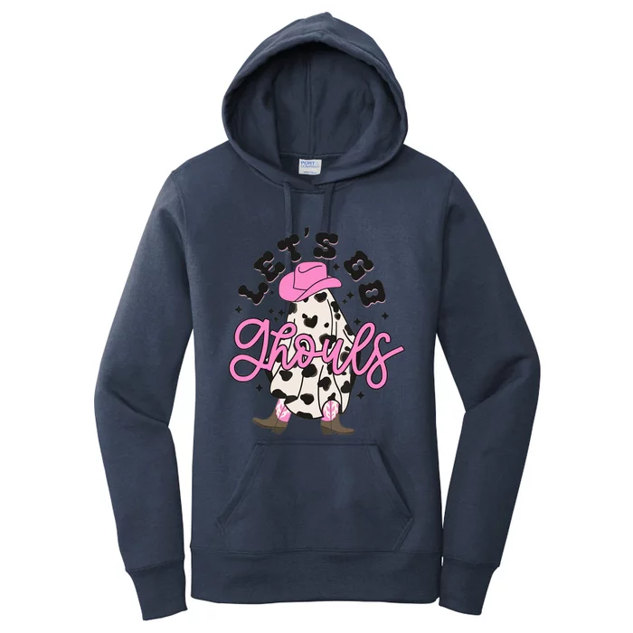 Let’s Go Ghouls Halloween Spooky Western Cowgirl Retro Women's Pullover Hoodie