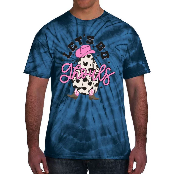 Let’s Go Ghouls Halloween Spooky Western Cowgirl Retro Tie-Dye T-Shirt