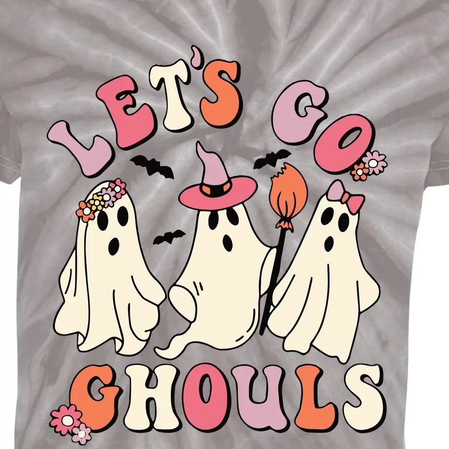 Lets Go Ghouls Halloween Kids Tie-Dye T-Shirt