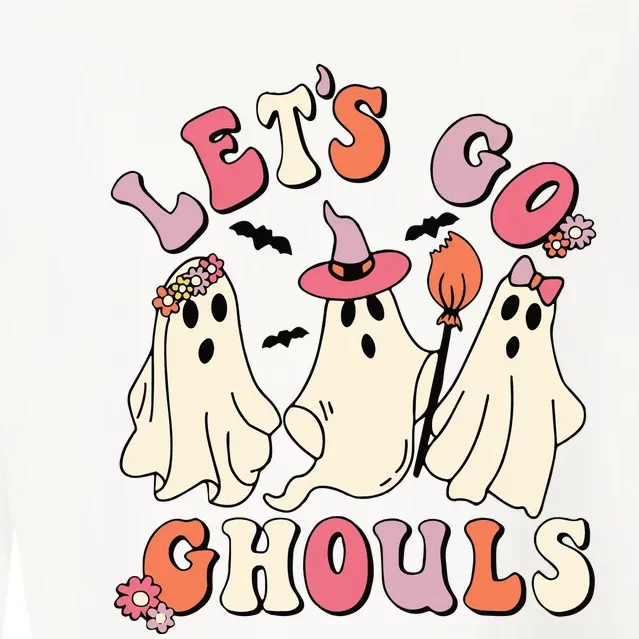 Lets Go Ghouls Halloween Cropped Pullover Crew