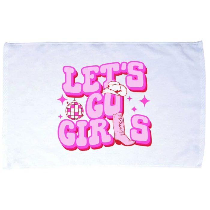 Let's Go Girl Cowgirl Hat Boots Country Western Cowgirl Microfiber Hand Towel