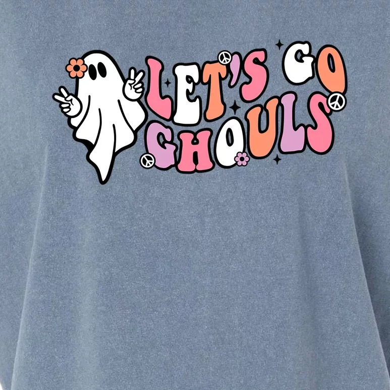 Lets Go Ghouls Funny Ghouls Hippie Costume Halloween Vibes Cool Gift Garment-Dyed Women's Muscle Tee