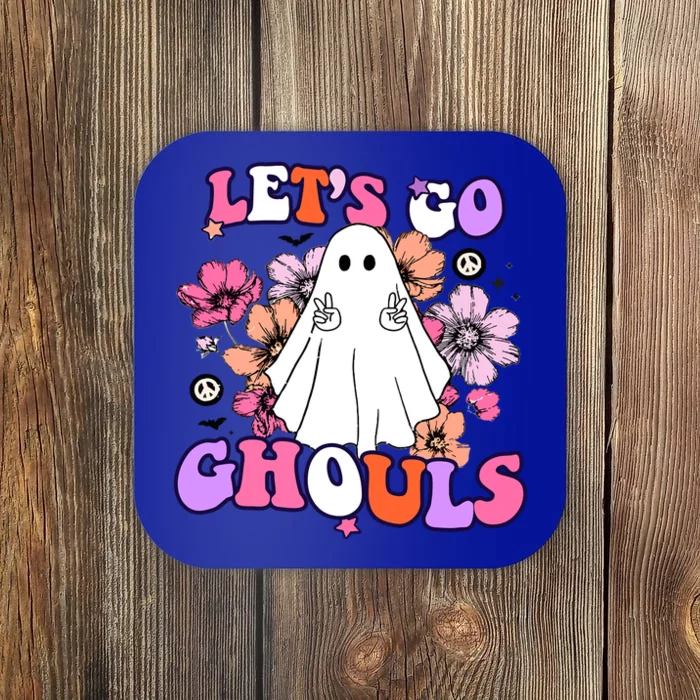 Lets Go Ghouls Funny Ghouls Hippie Costume Halloween Vibes Meaningful Gift Coaster