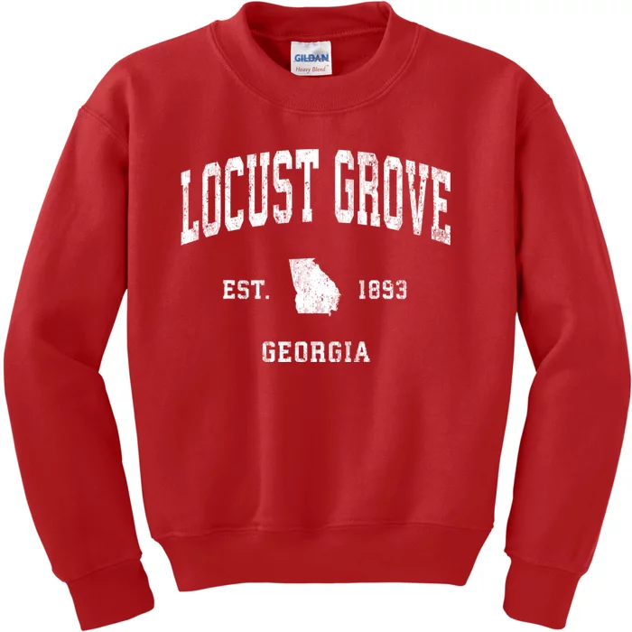 Locust Grove Georgia Ga Vintage Athletic Kids Sweatshirt