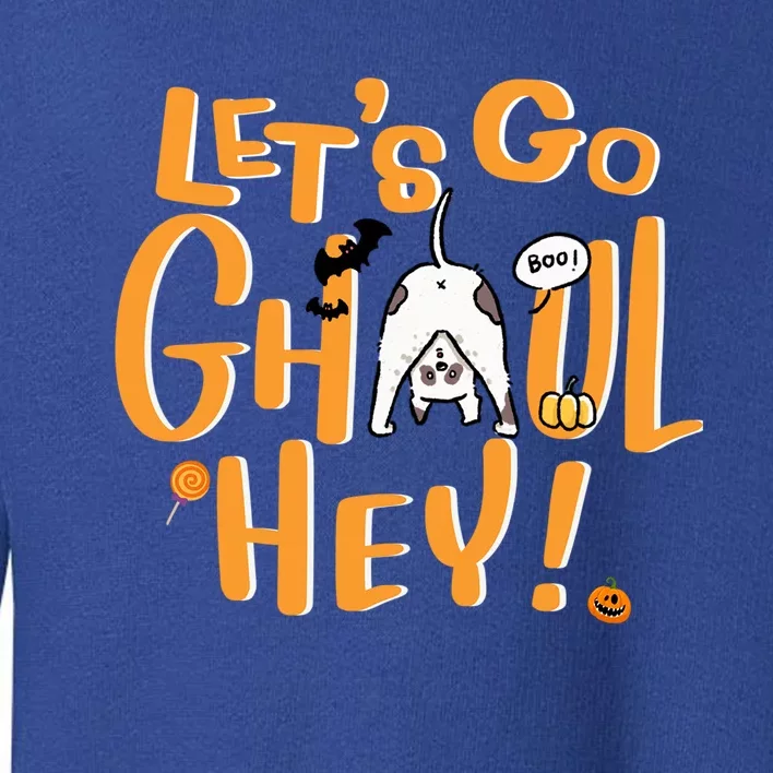 Lets Go Ghouls Cat Spooky Season Halloween Gift Toddler Sweatshirt