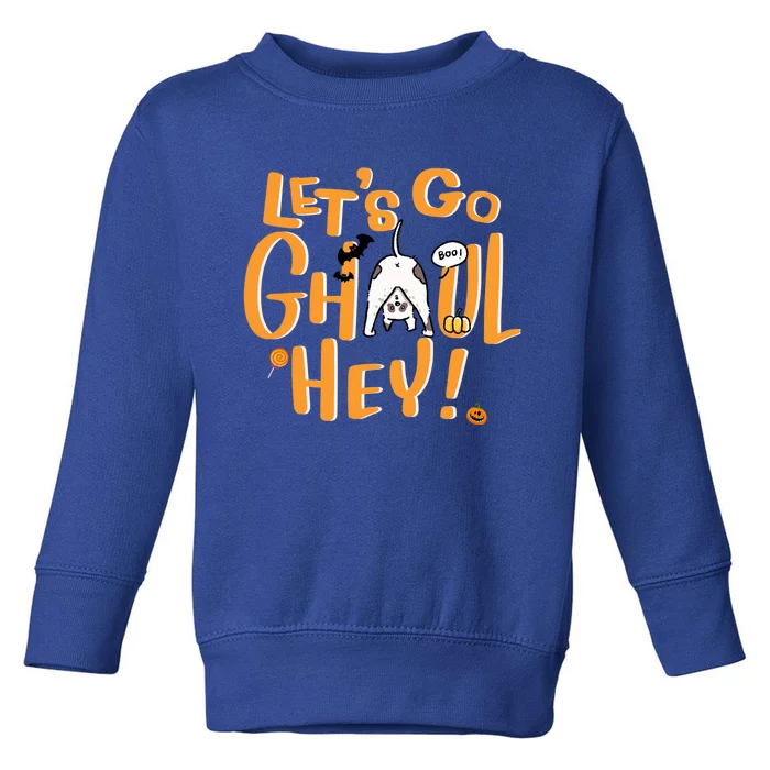 Lets Go Ghouls Cat Spooky Season Halloween Gift Toddler Sweatshirt