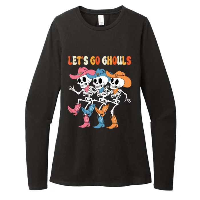 LetS Go Ghouls Halloween Dancing Skeleton Ghost Gift Womens CVC Long Sleeve Shirt