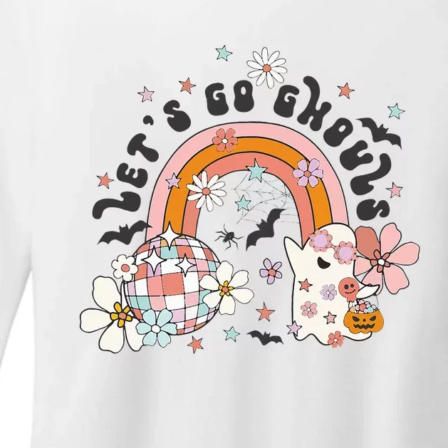 Lets Go Ghouls Halloween Ghost Womens CVC Long Sleeve Shirt